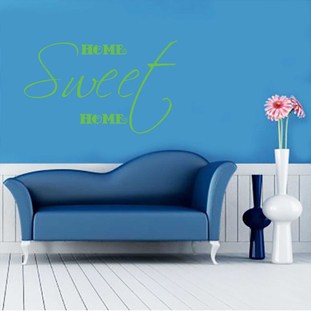 Wandtattoo - Wandaufkleber - Wandtattoo "Home Sweet Home" - 60cm x 36cm lindgrün - Dekoration Küche Wohnzimmer Wand