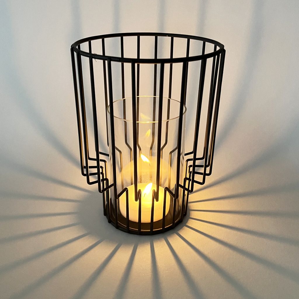 Orientalisches Windlicht Laterne orientalisch Beek 18cm | Orientalische Vintage Teelichthalter Schwarz außen | Marokkanische Windlichter aus Metal...