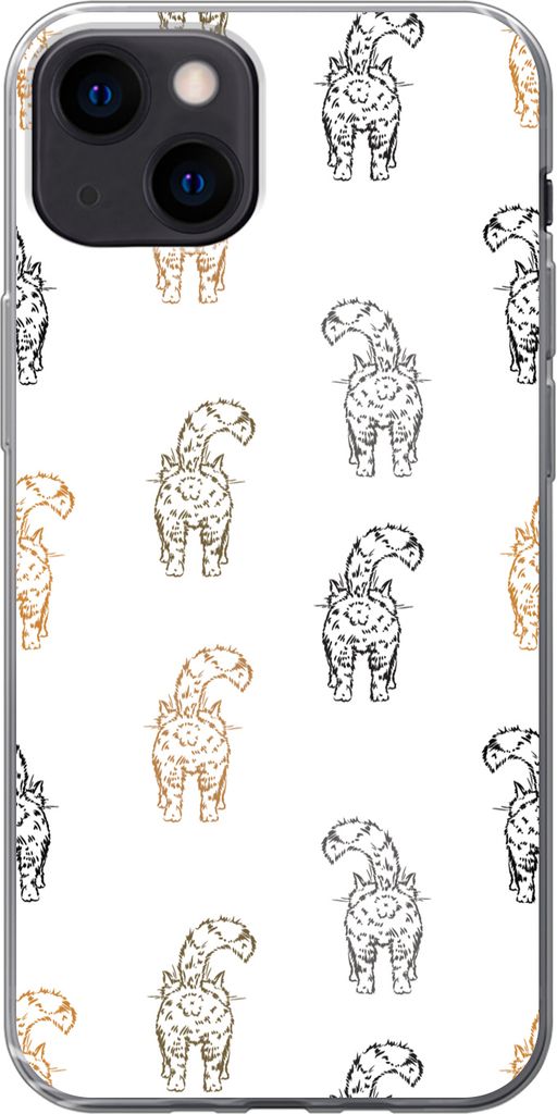 MuchoWow Handyhülle Schutzhülle Hülle für Telefoonhoesje iPhone 13 Muster - Kätzchen - Katze - Pastell - Mädchen - Kinder - Kind Silikon So...