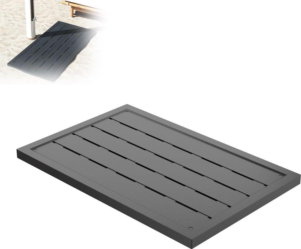 XMTECH Bodenelement, 100 x 65 cm Duschplattform, Bodenplatte rutschfest Kunststoff, Duschmatte Indoor & Outdoor für Außendusche Gartendusche, Dus...