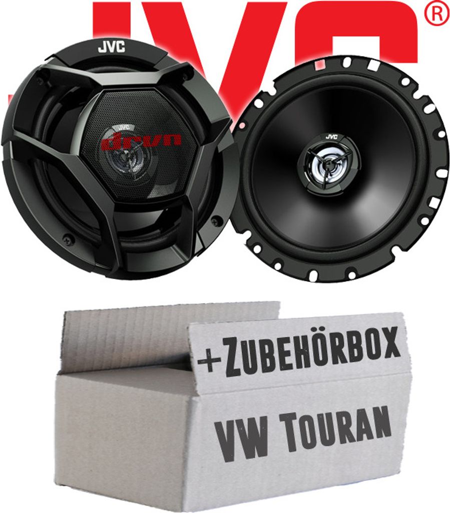JVC CS-DR1720 - 16,5cm 2-Wege Koax-Lautsprecher - Einbauset passend für VW Touran 1 Heck - justSOUND