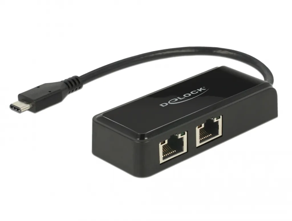 Adattatore Industriale Delock 63927 USB-C 2x RJ45 Gigabit LAN