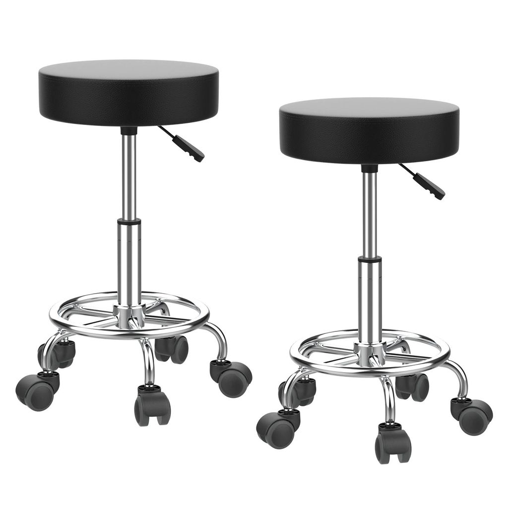 2 xDrehhocker Rollhocker höhenverstellbar Arbeitshocker Produktbild 
