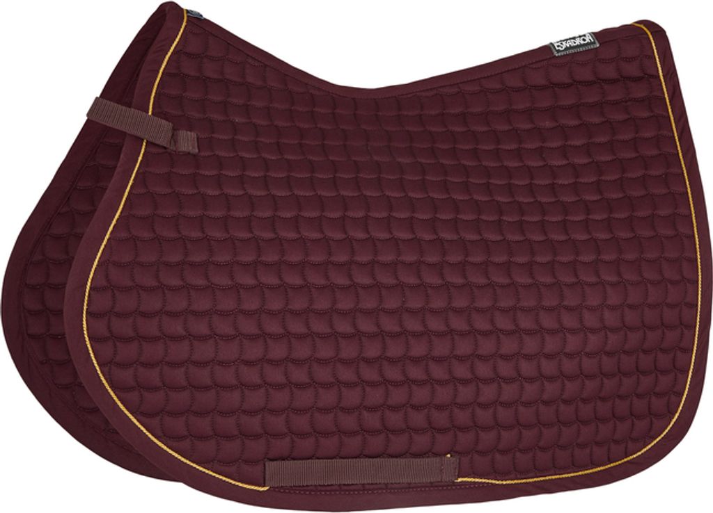 Eskadron Basics Baumwolle Gold Schabracke, Größe:Pony, Farbe:dunkelrot