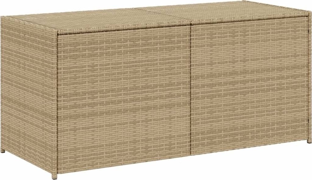 vidaXL Zahradní truhla béžová 283L Poly ratan Obrázek produktu 