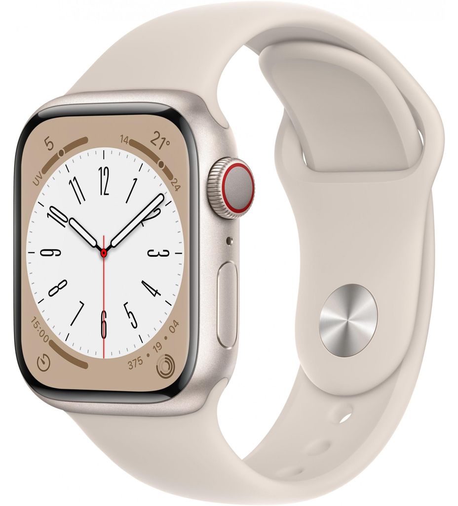 Apple Watch 8 4G 41mm Alu polarstern/Sport polarstern Produktbild 