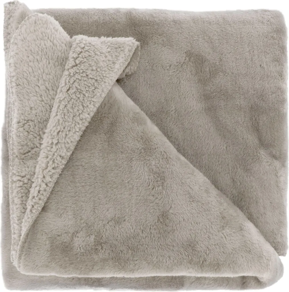 Couvre-lit Torvah 150x200 cm en plaid polaire gris château pour chambre