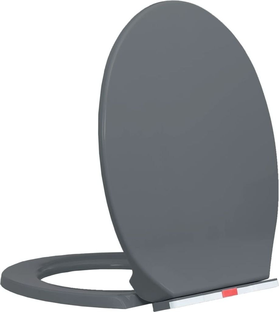 vidaXL Toilettensitz mit Absenkautomatik Quick-Release Grau Produktbild 2