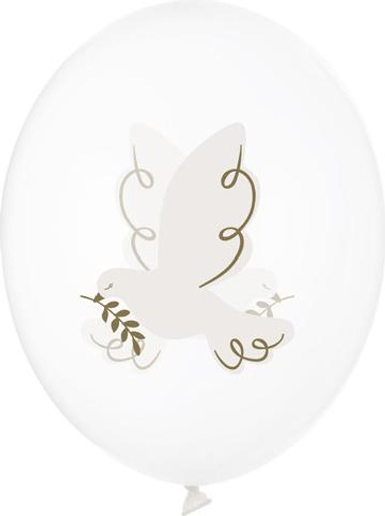 Balony Gołąb Crystal Clear 30 cm 6 sztuk Zdjęcie produktu 