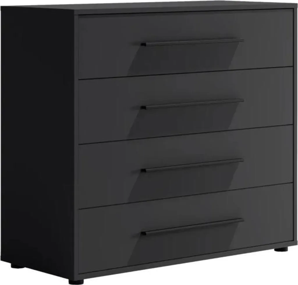 Commode de chambre ANDELINA noire - Buffet bas moderne au design épuré - 2