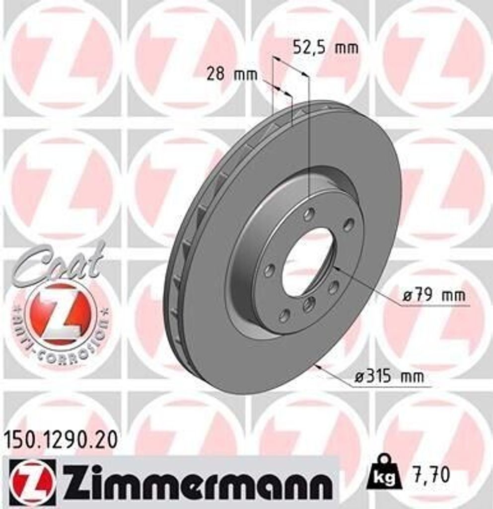 ZIMMERMANN 150.1290.20 - Bremsscheibe für 3er (E36)