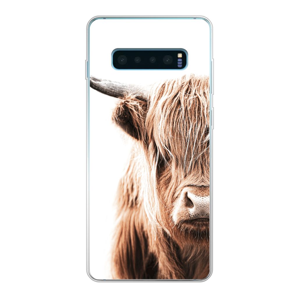 MuchoWow Handyhülle Schutzhülle Hülle für Samsung Galaxy S10 Lite Schottischer Highlander - Kuh - Tiere Silikon Softcase Handy Hülle - Schutz