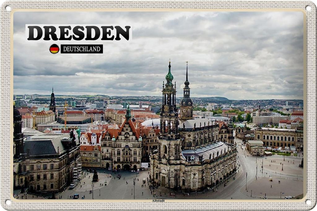 Blechschild Städte Dresden Deutschland Altstadt 30x20cm