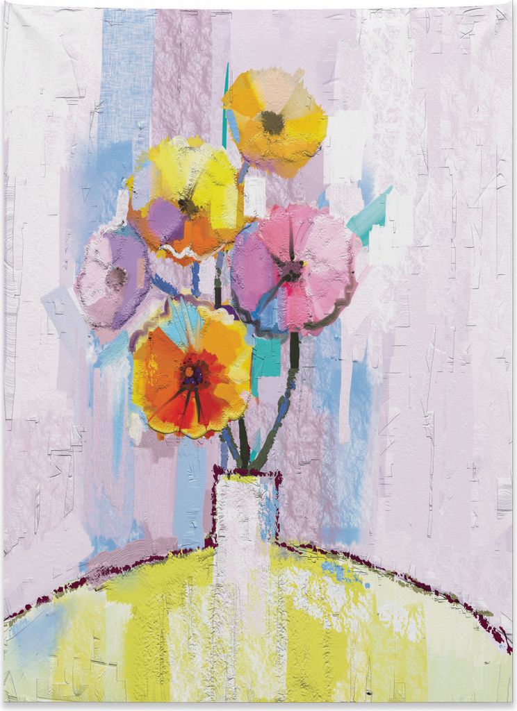 Abakuhaus Gerber Daisy Wandteppich, Abstrakte Ölfarbe Kunst aus Weiches Mikrofaser Stoff Kein Verblassen Klare Farben Waschbar, 110 x 150 cm, Mehr...