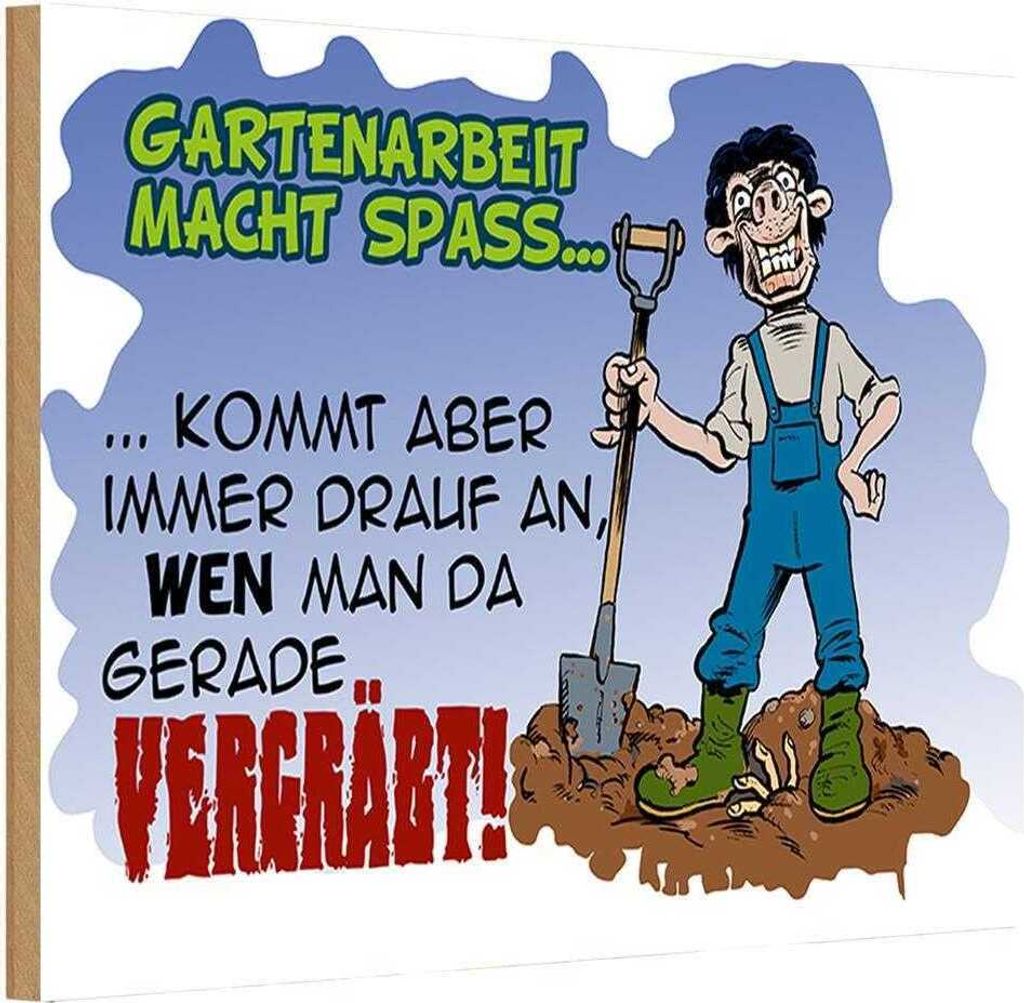 vianmo Holzschild 20x30 cm Gartenarbeit macht Spass Garten Spruch Zitat