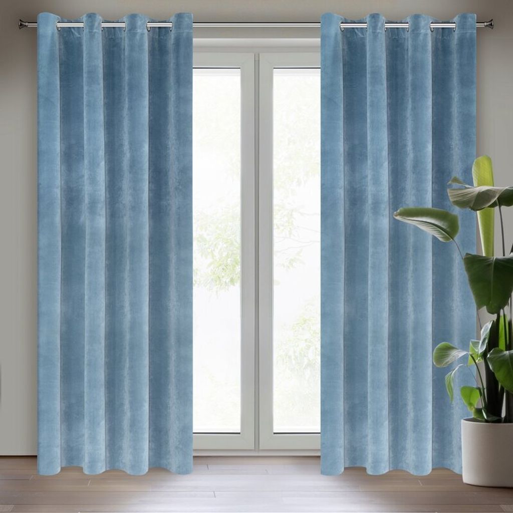 Vorhang RIA blau 140x250 cm Ösen 10