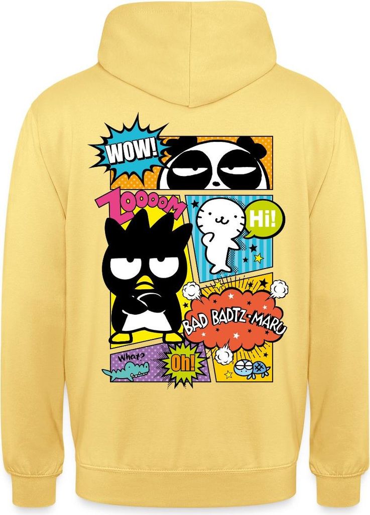 Spreadshirt Bad Badtz-Maru Mit Freunden Im Comic Stil Uni Hoodie, XXL, Zitronengelb