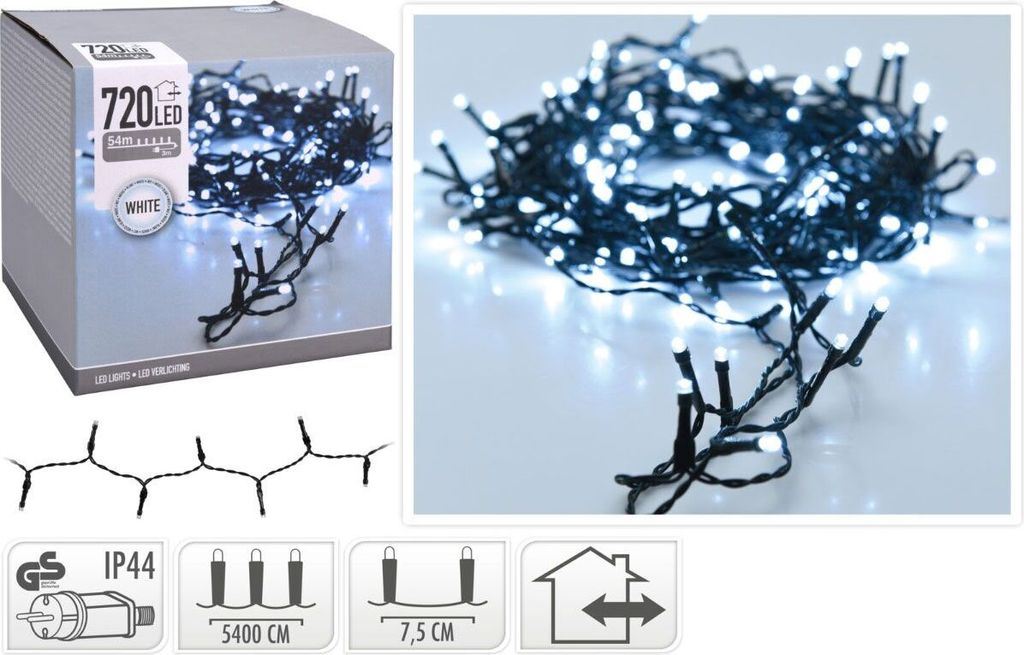 HOMESTYLING Vianočná svetelná reťaz studená biela 720 LED / Obrázok produktu 