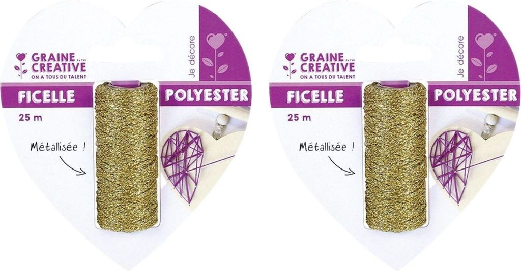 2 Spulen Gold-Metallic-Garn 25 m