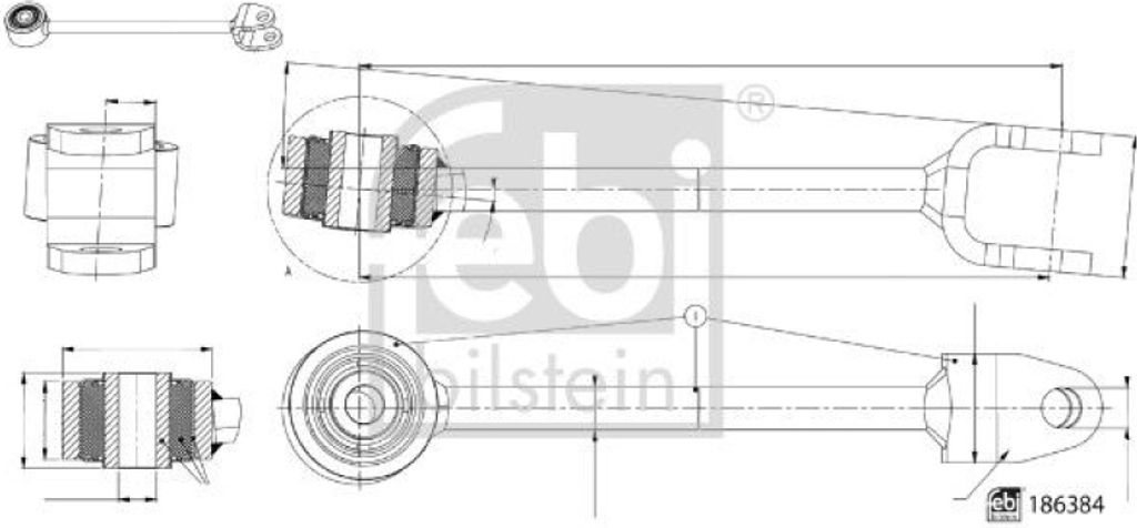 FEBI BILSTEIN Stange/Strebe, Stabilisator Hinten 186384