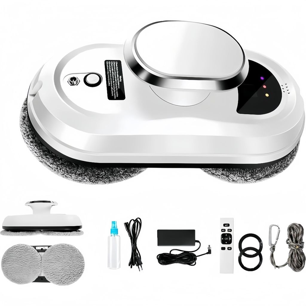 Fensterputzroboter, 90W Fenstersauger, 5600Pa, Fensterputzer,Mit USV-Stromausfallschutz, Drei Automatische Reinigungsmodi, Automatischer Fensterputzer