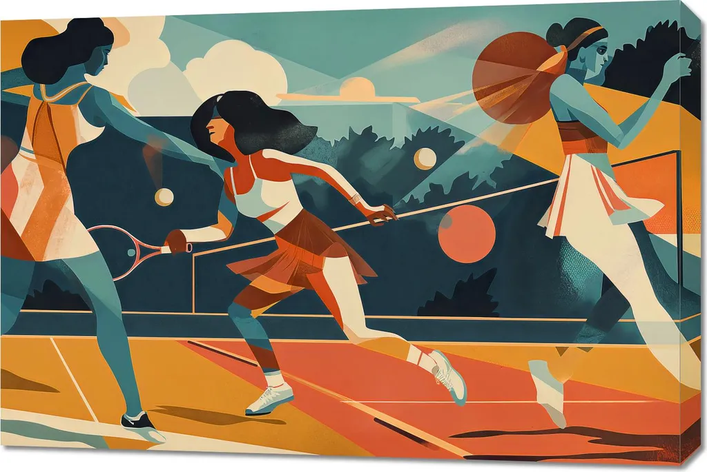 Decorazione Parete Tennis 90x60 - Quadro Moderno su Tela Premium