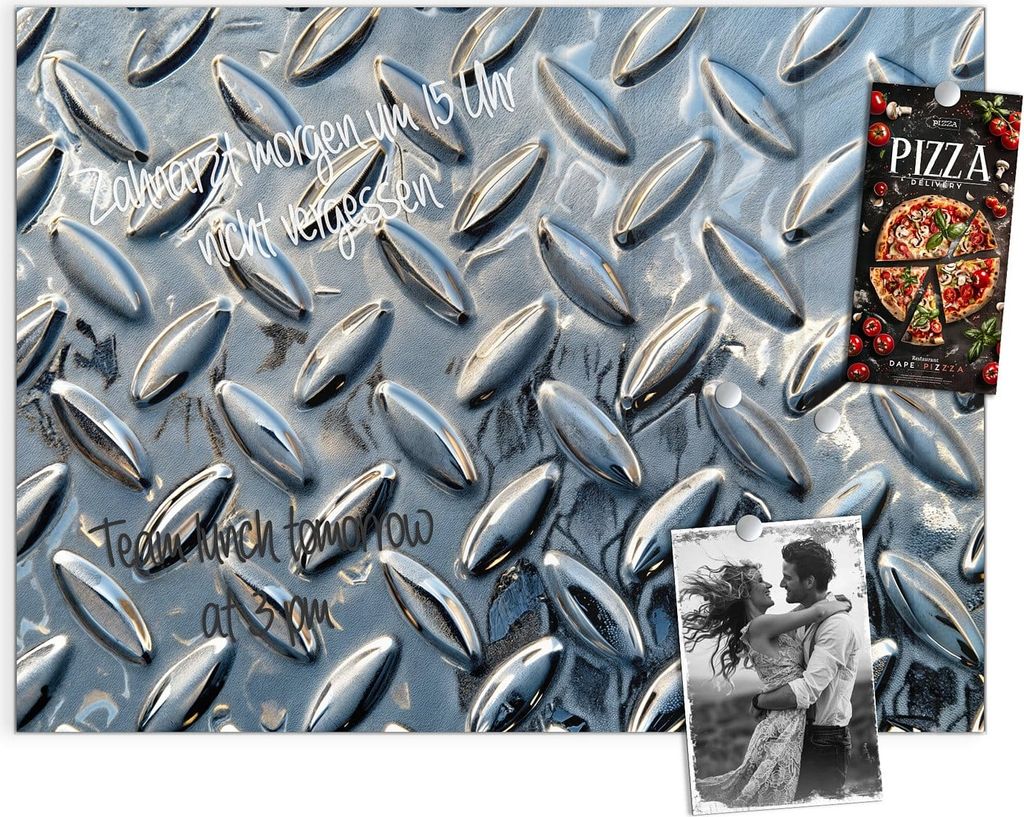 Magnettafel 120x90cm Pinnwand Whiteboard beschreibbar - Riffelblechmuster