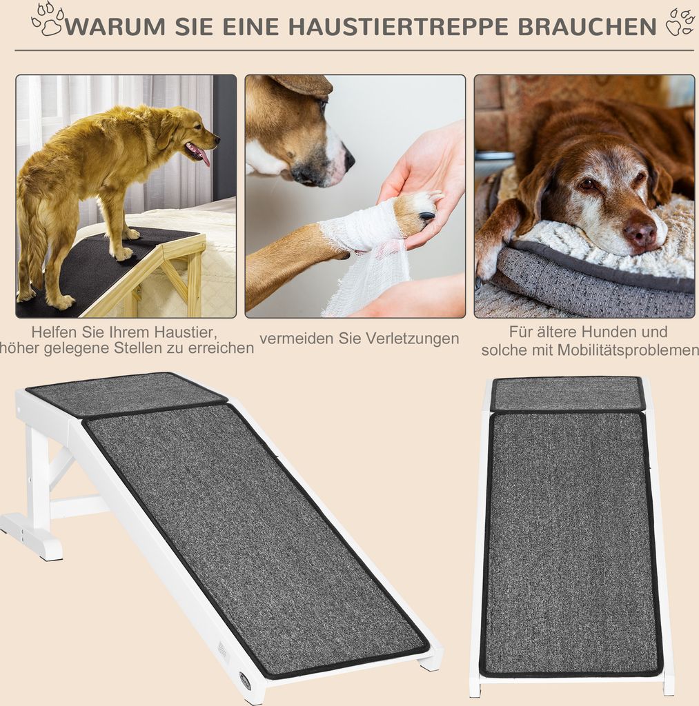 PawHut Haustierrampe mit rutschfestem Teppich Produktbild 5