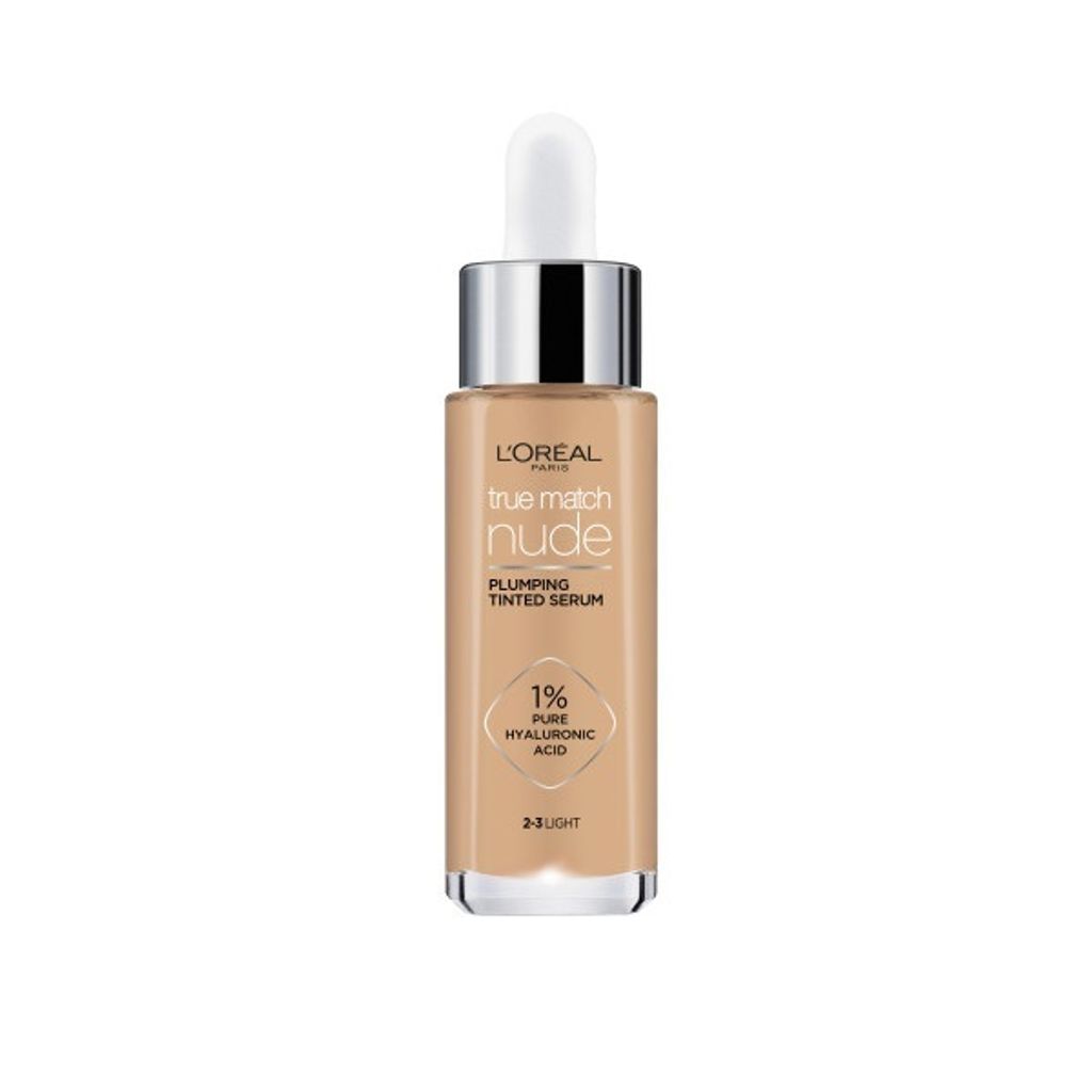 L ́Oréal Paris True Match Nude Plumping Tinted Serum Serum für Einigung des farbigen Hauttones 2-3 Light 30 ml