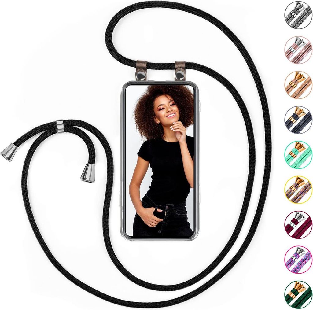 UMHÄNGEHÜLLE + KORDEL für Samsung Galaxy A52, Farbe:Dunkelgrau