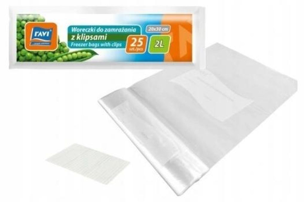Vrecko do mrazničky s klipom 2l 25 kusov Obrázok produktu 