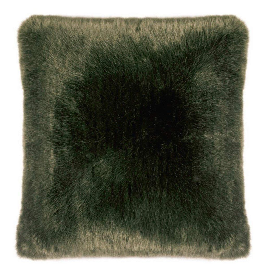 Pad Kissen SHERIDAN Felloptik olive 45 x 45 cm