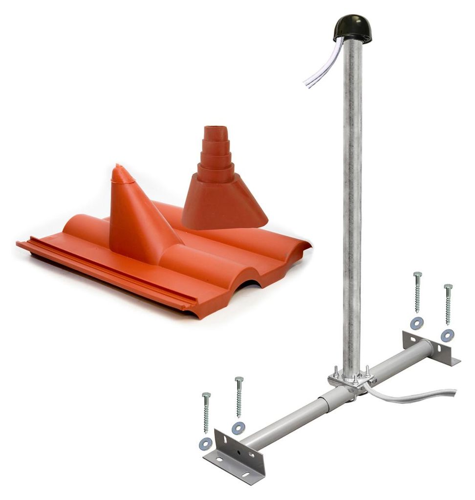 PremiumX BASIC Dachsparrenhalter-Montageset 100cm SAT Mast Produktbild 