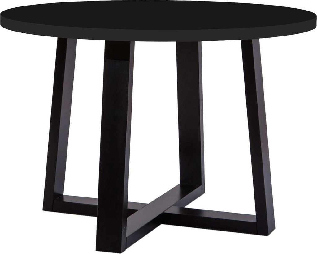 Runder Tisch 90 cm breit für Esszimmer Stella 90 klappbarer Esstisch mi Holzbeine ausziehbare Küchentisch, Große: 90 x 130 cm, Farbe: Schwarz