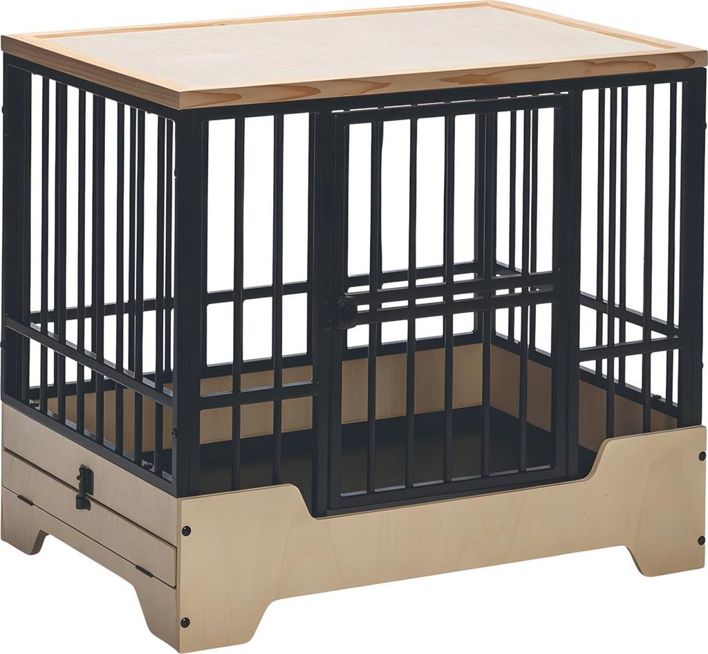 Designed by Lotte Hundekäfig Premium schwarz, Größe: M