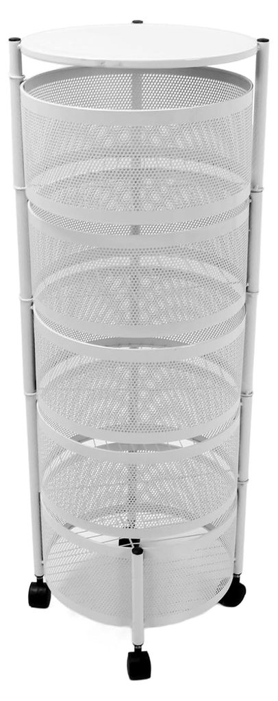 Drehbarer Küchenaufbewahrungsständer mit multifunktionalem Korb und Netzdesign