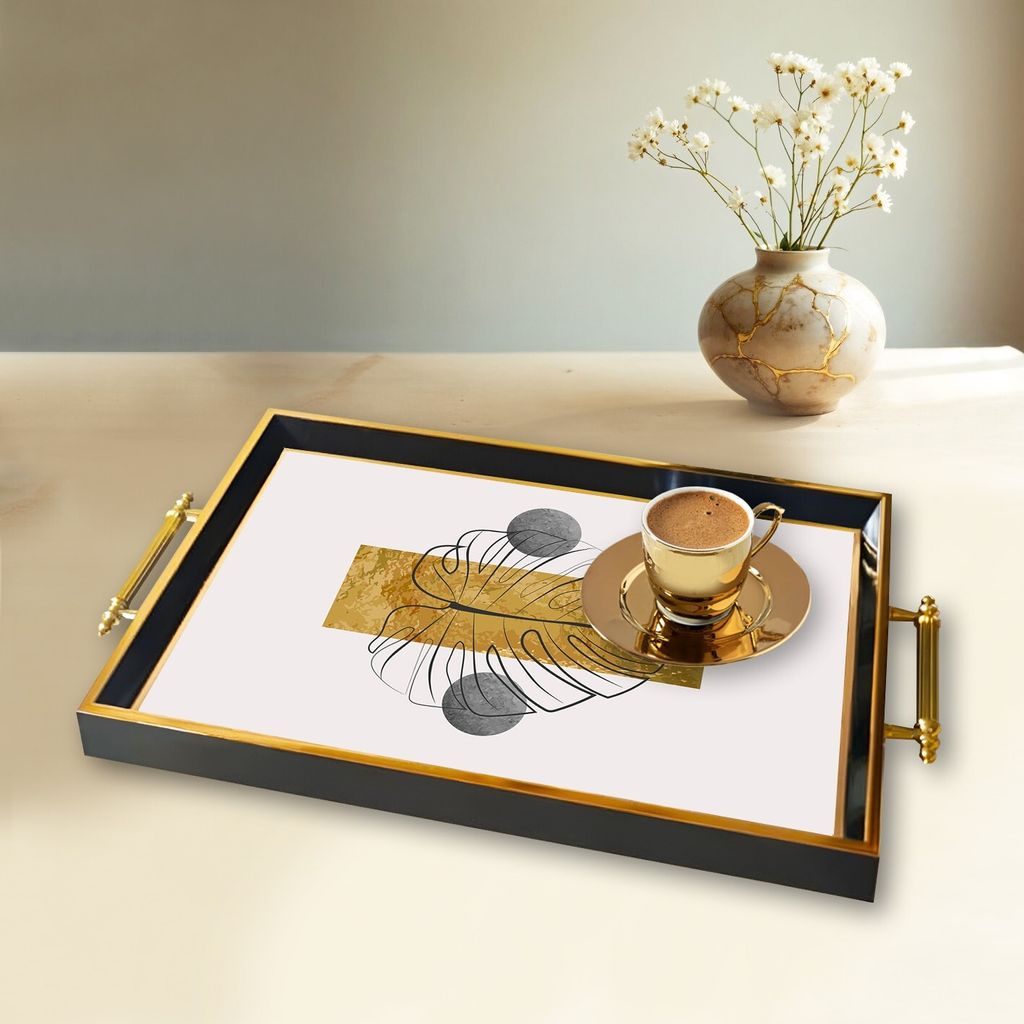 Evila Originals, TPA9832, Tablett, Mehrfarbig, 100 % GLAS, 50 x 29 x 3,5 cm