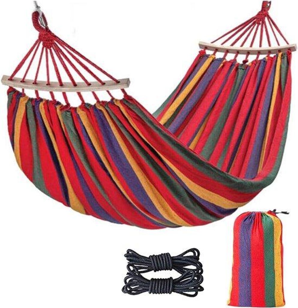 Grosser Außenzelt-Hammock mit Verbreiterungsbalken - Dauerhaftes dickes Canvas-Stoff, Metallknoten, 550lbs Lastfähigkeit für Camping im Freien, ...