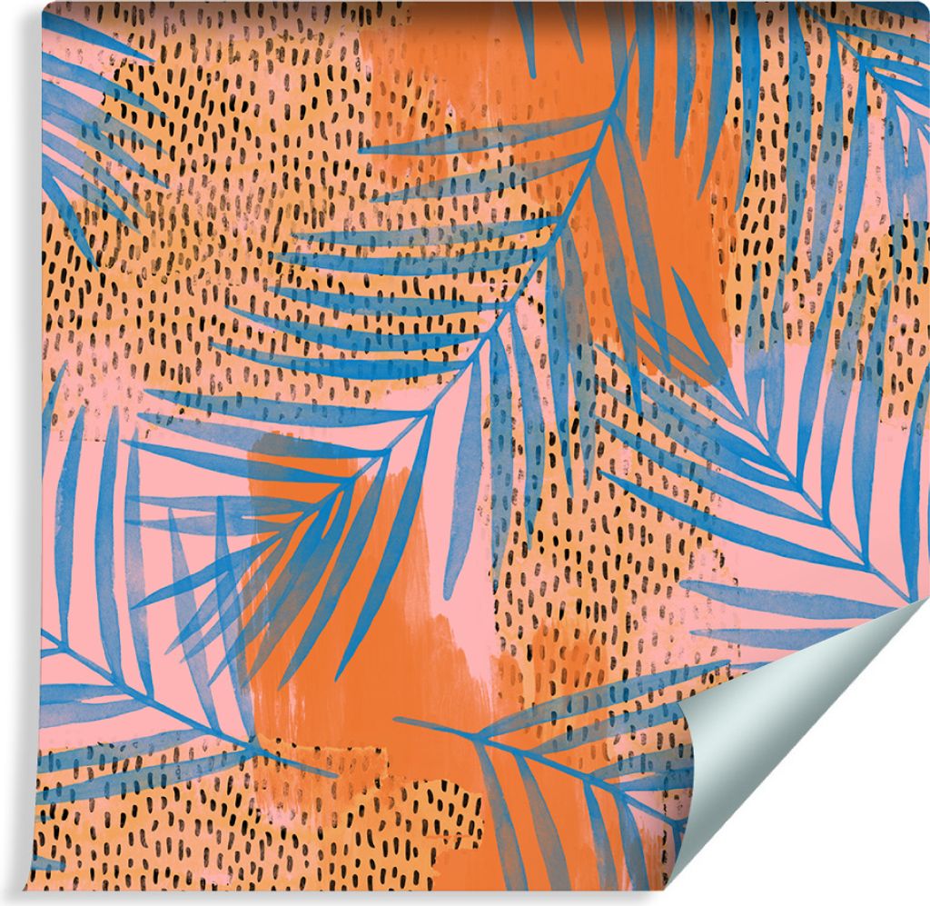 10m VLIES TAPETE Rolle Bunte Palmen Blätter NATUR XXL