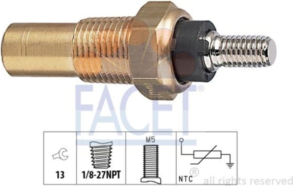1 Sensor, Kühlmitteltemperatur FACET 7.3082 Italy - OE Equivalent für
