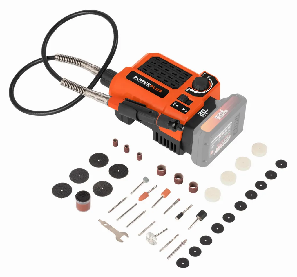 Outil multifonction 20V Powerplus orange avec set complet 40 pièces - 6
