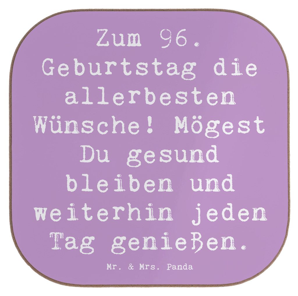 Mr. & Mrs. Panda Untersetzer für Gläser Spruch 96. Geburtstag - Lavendeltraum - Geschenk, besondere Anlässe, Alter, 96 Jahre, Happy Birthday, Co...
