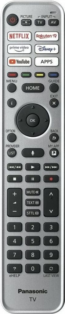 A remote control for a Panasonic TV.