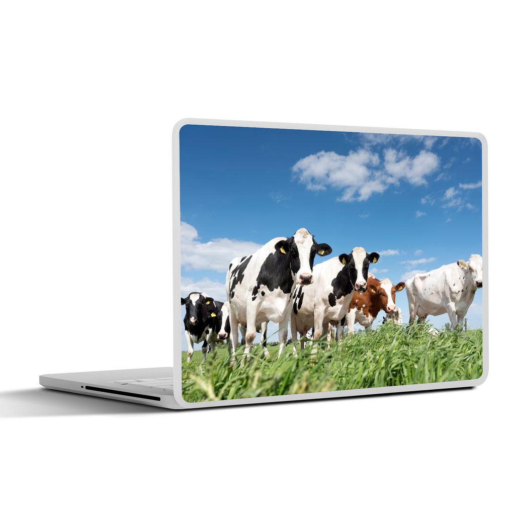 MuchoWow Laptop Aufkleber Sticker Cover Kühe - Landleben - Weide - Natur - Tiere 31x22.5 cm - Laptop-Deko