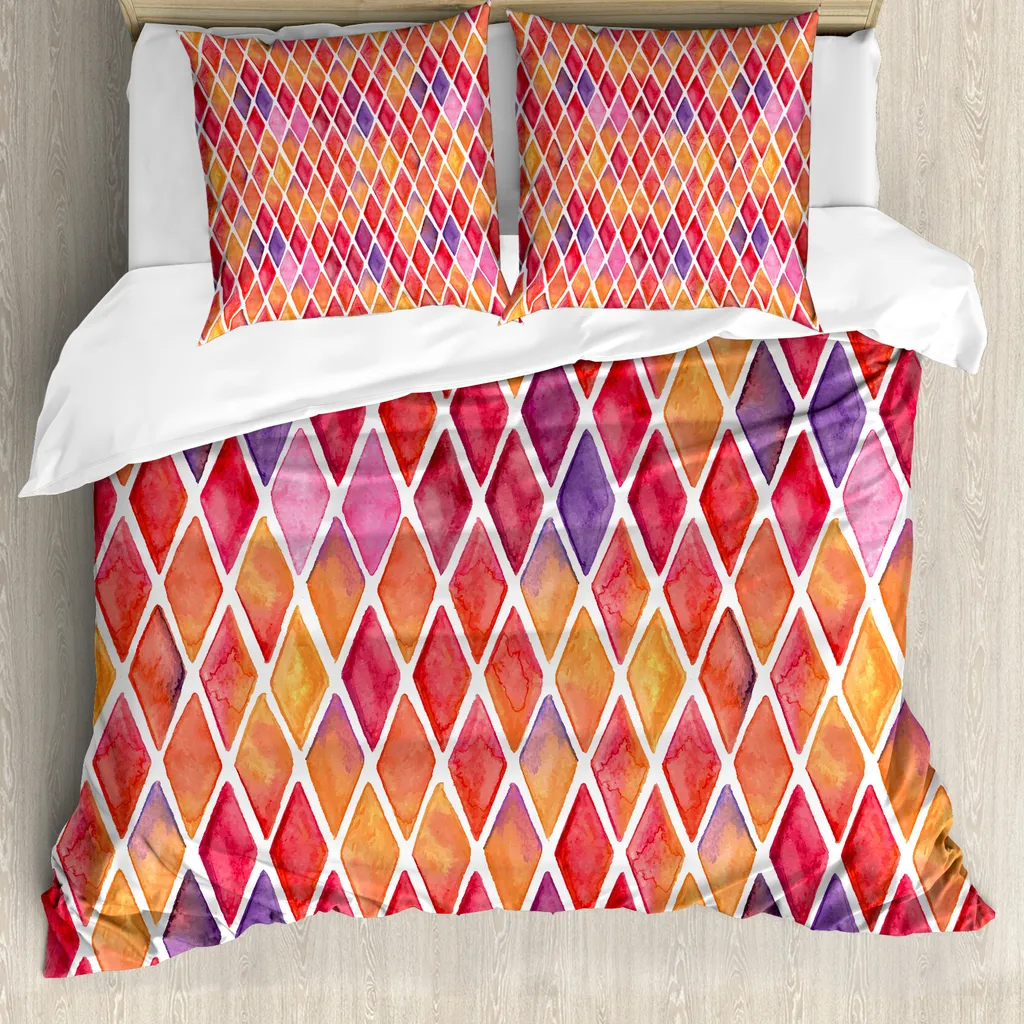 Set Letto ABAKUHAUS Astratto 200x200 - Design Mosaico Viola Rosa
