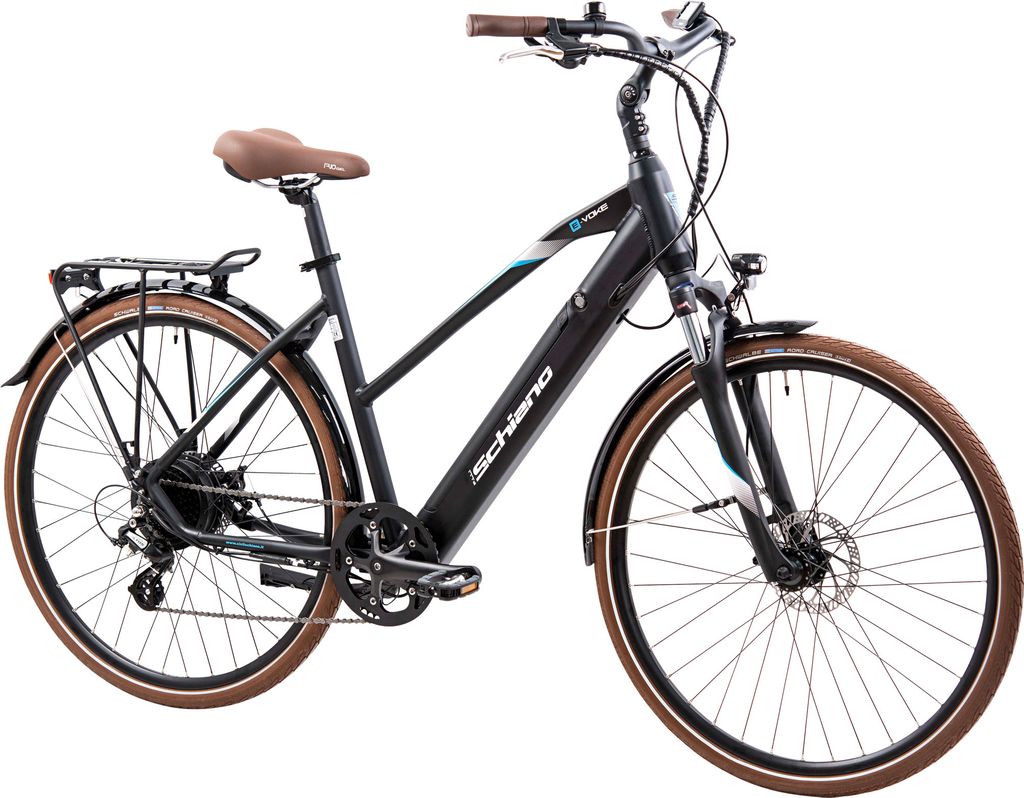 Schiano E-Voke Pedelec 28 Zoll Trekking E Bike Damen oder Herren 160-170 cm Trekkingrad 8 Gang 418 Wh Elektro Fahrrad