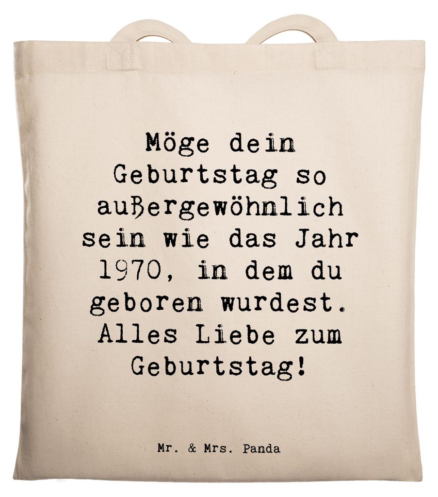 Mr. & Mrs. Panda Tote Bag Spruch 1970 Geburtstag - Weiß - Geschenk, Happy Birthday, gute Laune, festivaltasche, Tragetasche, Schultasche, Jubiläu...