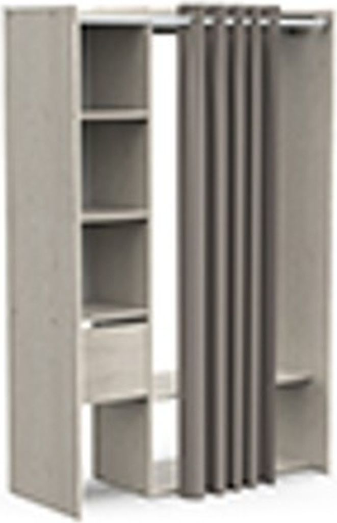 Kleiderschrank >Flower< in Topanga Eiche aus Holzwerkstoff - 119x183x50 (BxHxT)