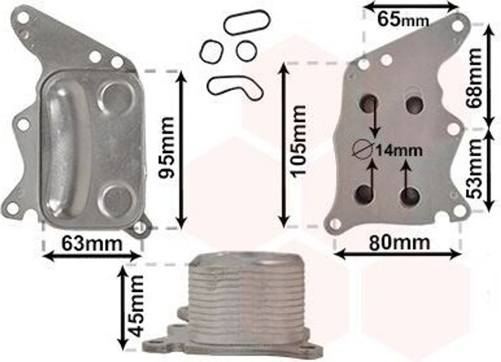 VAN WEZEL 06013729 Ölkühler Motoröl für OPEL GRANDLAND X (A18) Astra L Sports Tourer Astra L Schrägheck (C02) passend für PEUGEOT 207 (WA, WC...