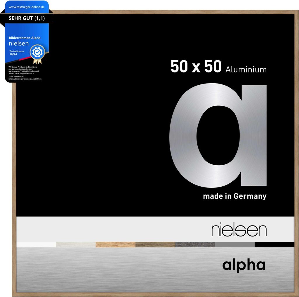 nielsen Aluminium Bilderrahmen Alpha, 50x50 cm, Eiche Produktbild 